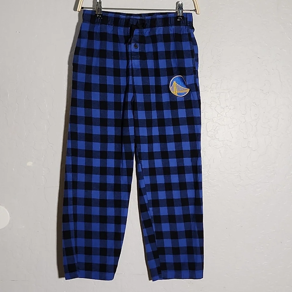 ULTRA GAME XL 14-16 Sleepwear Golden State Warriors Blue Checkerboard PJ…